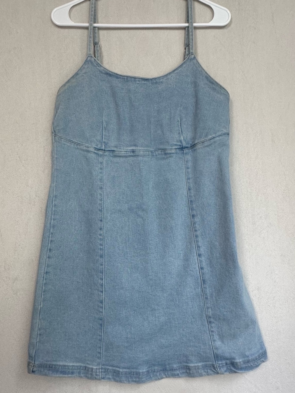 Lone Star Light Wash Denim Slip Dress Sz L Mini Light Wash Adjustable Strap
